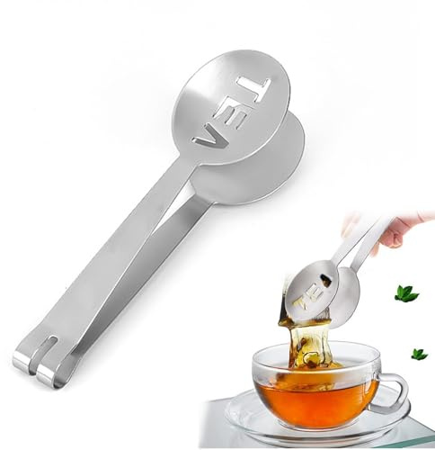 NINFEIQI Tea Bag Squeezer Tool Stainless Steel, Easy Clean Tea Bag Tongs for Home, Office or Kitchen, Simple Control for Daily Tea Brewing