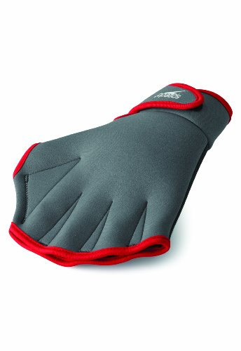 Speedo Glove Aquatic Fitness Handschuh, Charcoal/Rot, M