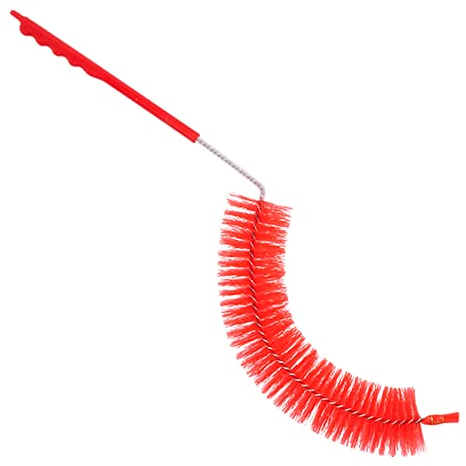 Browin 352102 Bürste zur Reinigung von Demijohns, Stiefeln, gebogen, Nylon, rot, groß