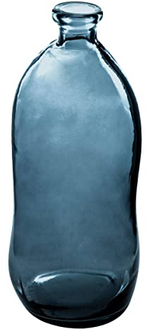Atmosphera - Vase Dame Jeanne - Verre recyclé - Bleu Orage H73 cm