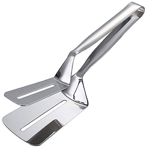 JXHAPY 11″ Heavy Duty 304 Stainless Steel BBQ Tongs – 3‑in‑1 Multifunctional Steak & Kitchen Cooking Tool with Ergonomic Grip, Dishwasher Safe