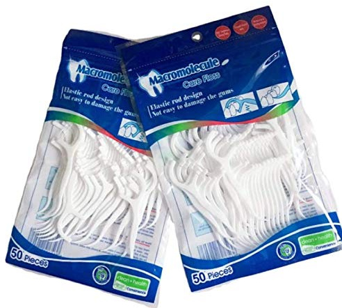 Dental Floss Sticks, Tooth Pick, Resealable Travel Friendly Pack, Fine Thread, High Pull Toothpicks Sticks (50 Pieces)