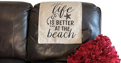 Headrest Cover for Furniture slipcovers Furniture Protectors headrest Cover for recliners Cover for Sofas loveseats Theater Chairs Office Chairs recliners RV's Beach (Beach Theme)