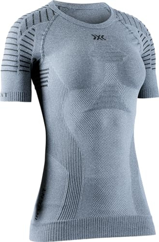 X-Bionic Invent 4.0 - Maglia Termica Donna Manica Corta a Compressione - Alte Prestazioni per Running, Sci, Ciclismo, Fitness, e Sport Invernali - Adatta a Climi Rigidi, GREY MELANGE/ANTHRACITE, XL