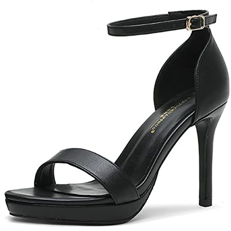 LIPIJIXI Mujer’s Tacón Alto Stilettos Punta Redonda Correa de Tobillo High Heel Sandal Punta Abierta Sandalias Sexy ComforT-Strappy Dress Zapatos Boda Bridal Pumps