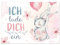 8 Einladungskarten Kindergeburtstag mit Umschlägen, Aquarell Hase niedlich rosa, Karte Geburtstag Einladung zum Ausfüllen