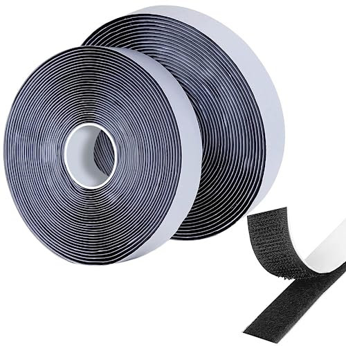 8M Biadesivo, Nastro a Strappo, Feltro Forte Tessuto, Strisce Laccio, Hook Loop Autoadesivo per Zanzariera, Portafoto, Lavori Manuali e DIY, Nero