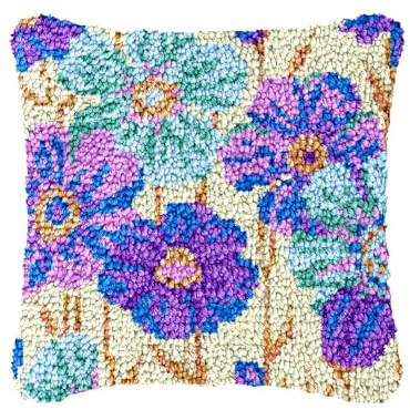 Latch Hook Kits For Adults - Crochet Kits For Beginners, Diy Latch Cross Stitch Sofa Cushion, Includes Cushion Kits And Yarn Set For Crochet, Creativity Gift Embroidery Home Decoration, 43cmx43cm