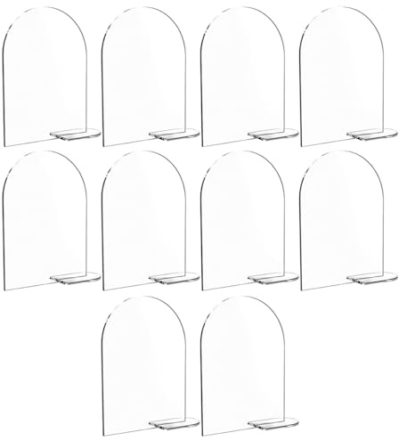 CENPEK 10PCS Acrylic Table Numbers Blank Transparent Seat Plate Arched Table Signs for Wedding Meetings Events Restaurant Office