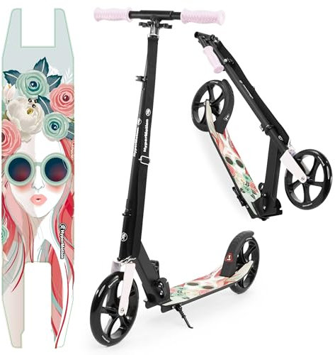 HyperMotion Doppelrad-Scooter Vibe für Kinder 7+ und Jugendliche, Maximallast bis 100 kg, Aluminium, klappbar, Höhenverstellbares Lenker, ABEC-7 Lager, Räder 200 mm, Pink