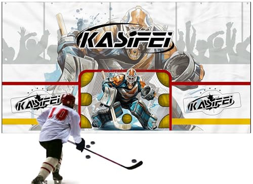 kasifei Hockey Shooting Tarp – 16 x 8 feet Hockey Net Goalie Target - Made of Heavy Duty Oxford Fabric – Hockey Goal Targets for All Skill Levels - Garage & Wall Protection