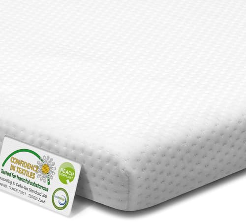 MENDALE surmatelas 80 x 200 cm - Tapis en gel - Double dureté - 6 cm de haut - En mousse gel confortable - Noyau en mousse gel confortable - Housse amovible - Certifié Oeko-TEX Certipur-US