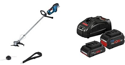 Bundle of Bosch Professional 18V System Akku-Freischneider GFR 18V-23 + Akku Starter-Set: 1x ProCORE18V 4.0Ah Akku + 1x ProCORE18V 5.5Ah Akku + Ladegerät GAL 1880 CV
