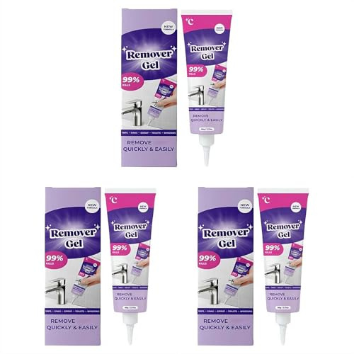 Vexclean Lot de 3 gels nettoyants pour salle de bain et cuisine, gel nettoyant puissant qui pénètre toutes les surfaces, pénétration profonde