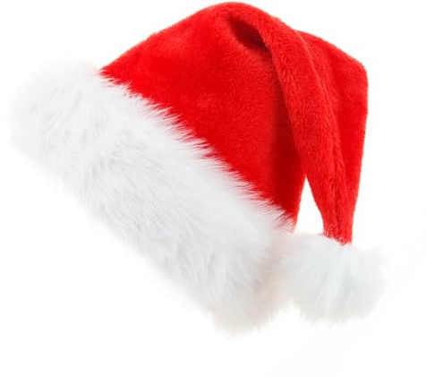 Oridaceae Bonnet de Noel en Peluche, Bonnet de Père pour Adultes et Enfants, Chapeau Noel Unisexe pour Parents et Enfants, Noël, Nouvel An, Fêtes, Hiver, Vacances, Déguisements de Noël