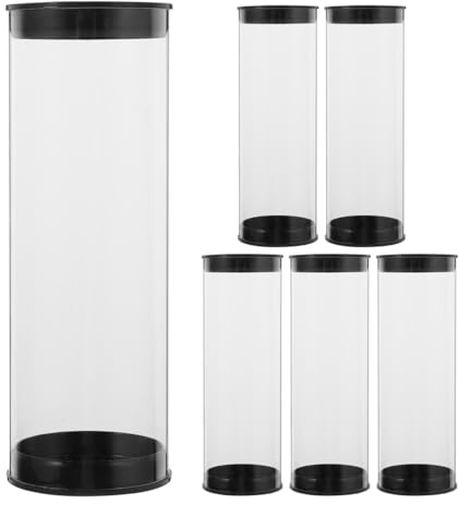 FOMIYES Golf Ball Storage Tubes (6 Pcs) | Clear Plastic Holder for 3 Balls | Transparent Display Case & Container Organizer for Bag, Trunk or Collection | 4.5x13.5cm Cylindrical Box
