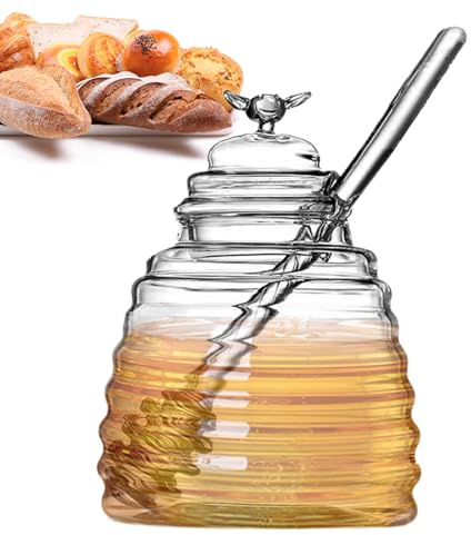 Förvaringsglas med honung, transparent – honungsglas, klar honungsbehållare, lock säker och luktfri, honungsbehållardispenser för förvaring av salladsdressingar | Multisyfte Outdoor Indoor Ut