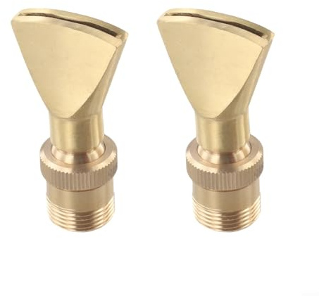 Yhenlovtt Lot de 2 buses sectorielles réglables pour arroseurs de jardin - Tête de pulvérisation rotative en laiton durable, contrôle d'angle, 10 x 2,5 cm, doré