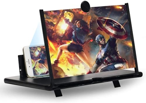 JUYUANDE Amplificador de Pantalla para movil Pulgadas, 3D HD Lupa de Pantalla Plegable para Smartphone para Ver vídeos de películas (18 Zoll)