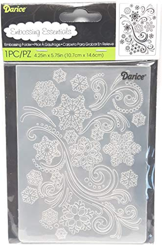 Darice Embossing Folder, 4.25 by 5.75-Inch, Snowflake Swirl Design - Pack of 1