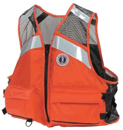 MUSTANG SURVIVAL Life Jacket, L/XL, Orange