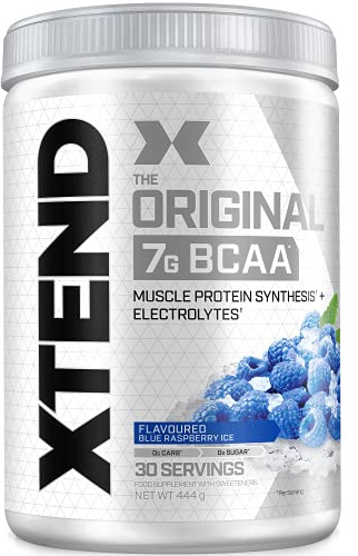 XTEND Original - Suplemento de BCAA en polvo - Frambuesa azul | Aminoácidos de cadena ramificada | 7 g de BCAA con electrolitos para una mayor hidratación y recuperación | 30 raciones
