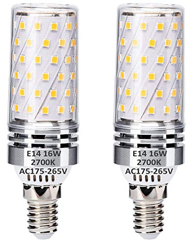 Ugvmn E14 Lampadine LED a candela 12W, equivalenti a lampadine alogene da 120W, Bianco caldo 2700K, a risparmio energetico, no sfarfallii, non dimmerabile, 1400lm, CA 175-265V, confezione da 2