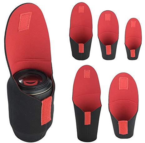 Topiky 5 Pcs Objectif Etui de Protection Pochette pour Sac de Rangement Pochette de Rangement Antichoc rembourrée pour Objectif d'appareil Photo Reflex numérique