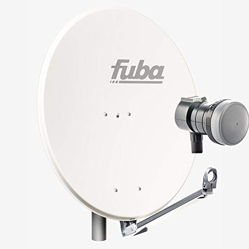 Fuba Satellitenschüssel Komplettset 1 Teilnehmer DAL 801 W - Alu Sat-Schüssel/Sat-Spiegel weiß + Fuba DEK 117 Single Universal LNB - HDTV, UHD(4K/8K), 3D