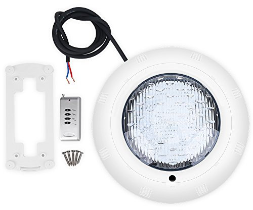 SOULONG Luce per Piscina RGB Dimmerabile IP68 Impermeabile, Faretto a LED subacqueo con Cavi e Telecomandi, 18W LED Sommergibili Luci con 7 Colori, per Fontana, Stagno, Piscina