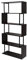 Bücherregal HWC-A27, Standregal Wohnregal, 183x80cm 3D-Struktur 5 Ebenen - Dunkelbraun, Metall schwarz