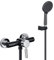 ONECE Grifo Ducha, Mezclador Monomando Ducha, con Ducha de Mano de 3 Modos Φ12 cm, Conjunto de Ducha de Temperatura Ajustable, con Soporte y Manguera de 1,5 m, Negro