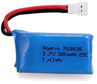 YUNIQUE GREEN-CLEAN-POWER - 3.7V 380mAh 25C Lipo Battery | Compatible with Hubsan X4, Syma X5 Series & Cheerson CX-30W | High Drain, Rechargeable for RC Quadcopter, Blue