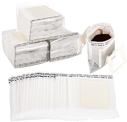 Frcctre 200 Pcs Coffee Filter Paper Bag, Portable Food Grade Hanging Ear Drip Coffee Bag Single Serve Disposable Drip Coffee Filter Bag for Home Office Travel Camping