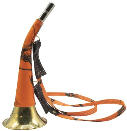 Januel Camo 30cm Corne de Chasse Adulte Unisexe, Camouflage sous-Bois Orange