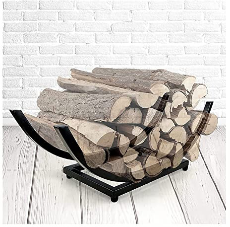 FXNFXLA Firewood Rack Indoor/Outdoo, Kindling Wood Storage and Wood Stove Accessories, Log Rack Iron Fire Wood Rack Holder, for Fireplace