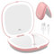 WOBSION Specchio Portatile con Luce Led per Trucco,USB Ricaricabile Specchietto da Viaggio 10X / 1X ingranditore,Regolabile Luminosità Mirror da Borsetta,a Specchi illuminato Bifacciale,Oro Rosa