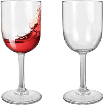 Gohytal 2 copas de vino de plástico, 2 unidades, copas de vino tinto, juego de copas de vino, para eventos, fiestas, picnic, camping, reutilizables, aptas para lavavajillas, irrompibles, sin BPA (2)