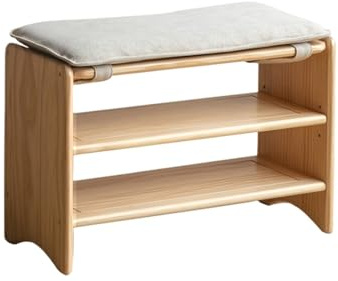 Shoes Shelf Shoe Cabinets Entryway Bench with Storage Shoe Rack Bench with Cushion Seat Rustic Storage Benches for Entryway Living Room Bedroom Hallway Wooden Furniture Shoe Organisers (Color : 02,