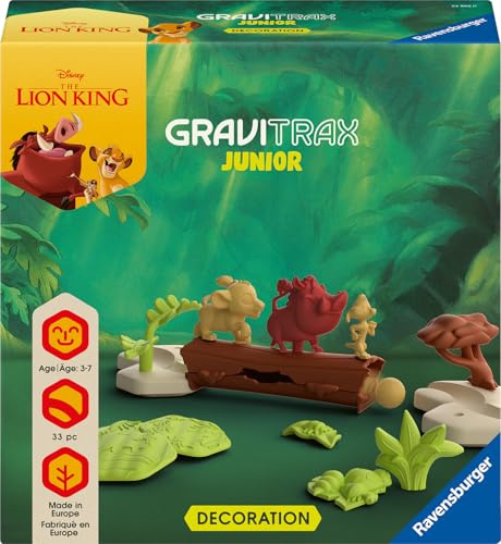 Ravensburger 23862 GraviTrax Junior Extension Disney Lion King, Murmelbahn für Kinder ab 3 Jahren, mit Spielfiguren aus der König der Löwen-Welt