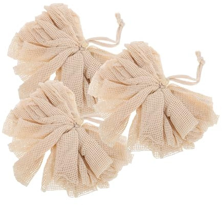 Healeved 3pcs Facial Cleansing Net Mesh Pouf Ball for Body Exfoliating Spa Shower Scrubber Sponge Sisal Loofah for Bath