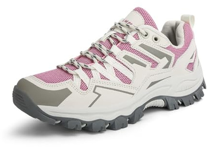 Hixingo Zapatillas Trekking Mujeres, Botas Montaña Mujeres Antideslizante, Resistente al Desgaste Zapatillas Senderismo, Rosa & Morado Trekking y Senderismo