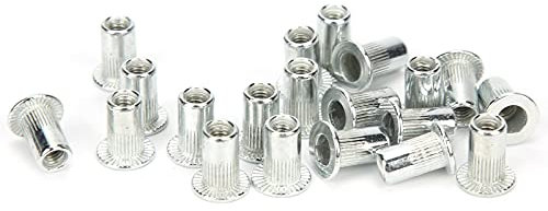 Respicefinem 100 Uds de extremo abierto remachador roscado kit de inserción hueco hardware de fijación suministros industriales hechos de aleación de aluminio m3x20