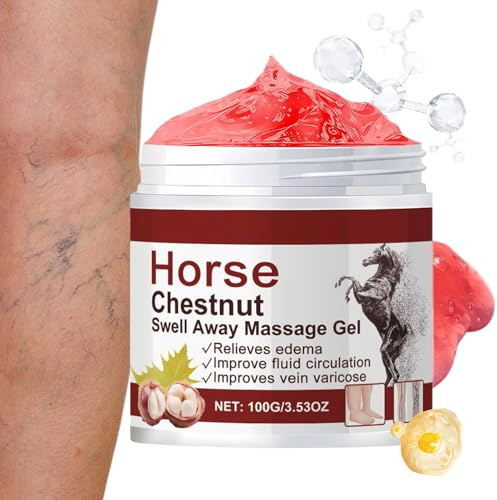 Hudvårdgel | Massagegel för kropp naturlig | cirkulationsfrämjande värmesalva – massagegel med hästkastanj och rött vinblad – lindrar ledvärk och spänningar