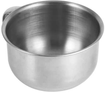 Akozon Tazza di Ciotola Rasatura in Acciaio Inossidabile - Tazza di Sapone Uomo per Rasatura Classica, Strumento di Cura della Barba, Elegante e Facile Pulire