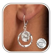 CASSIECA Orecchini Donna Argento 925 Orecchini Pendenti Ipoallergenico Orecchini Cerchio Leva Argento Regali Di Gioielli
