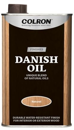 Colron Danish Oil Natural Finish, Durable, Water-Resistant, Long-Lasting Finish, DIY Enthusiasts, Perfect for Furniture, Doors, Cabinets, Worktops, Indoor and Outdoor Use, 500ml