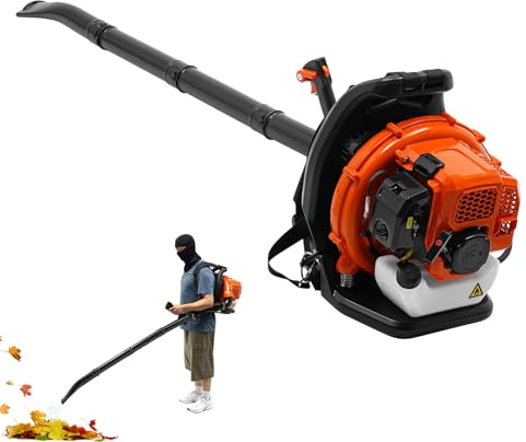 Soplador de hojas de gasolina de 1,25 kw, 7000 rpm, soplador de hojas de gasolina, soplador de hojas de gasolina de 2 tiempos, enfriado por aire de 2 tiempos, soplador de jardín con 2 correas, para