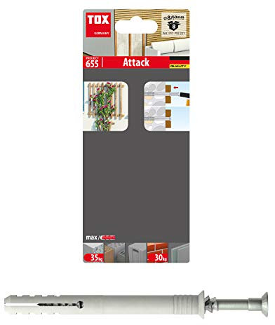 TOX Taco clavo Attack 8x60 mm + tornillo, 8 piezas, 017702221