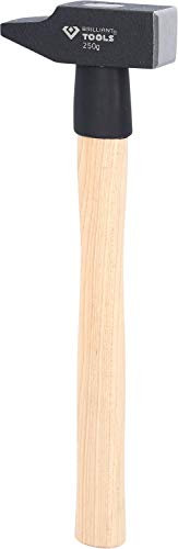 BRILLIANT TOOLS BT077025 Marteau rivoir avec manche Hickory, 250 g, forme française [Powered by KS TOOLS]